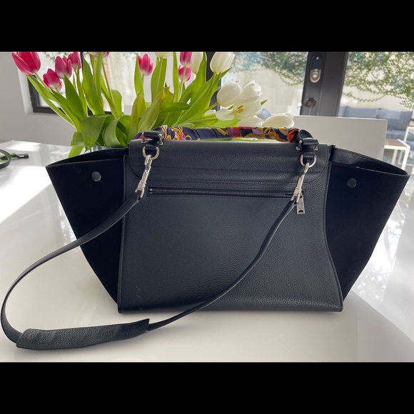 Celine Trapeze. Black on black leather and suede - Picture 3 of 6